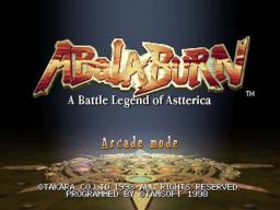 Abala Burn - A Battle Legend of Astterica Title Screen